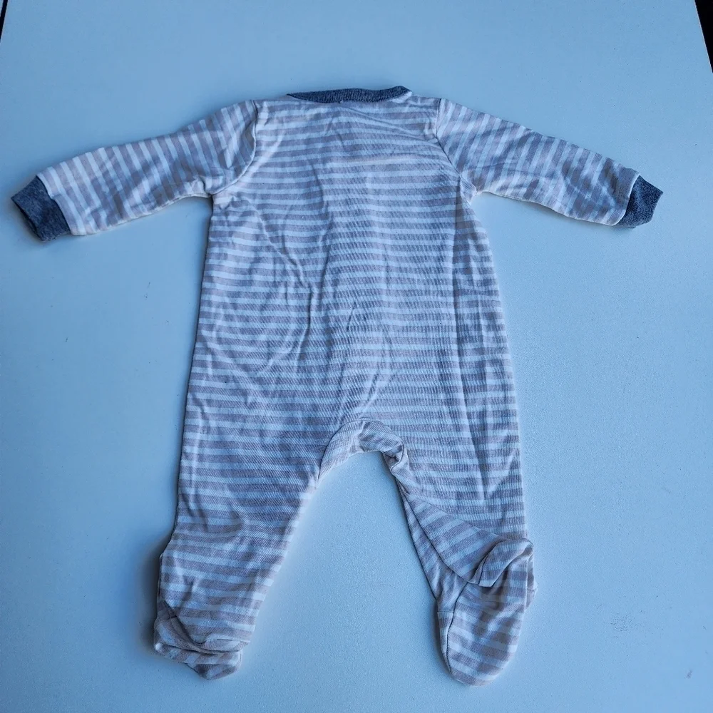 Lot of 3 Carter's Cat Jack NewBorn Baby Long Sleeve Sleepers Footless Red NB